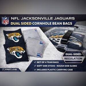 NFL‎ Jacksonville Jaguars Cornhole Bean Bags Dual Sided Regulation Pro Line